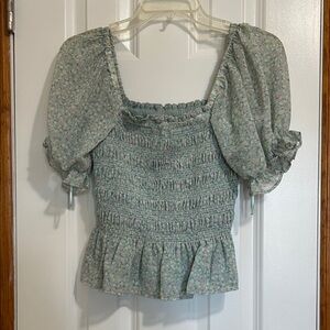 Leyden Pastel Floral Smocked Blouse